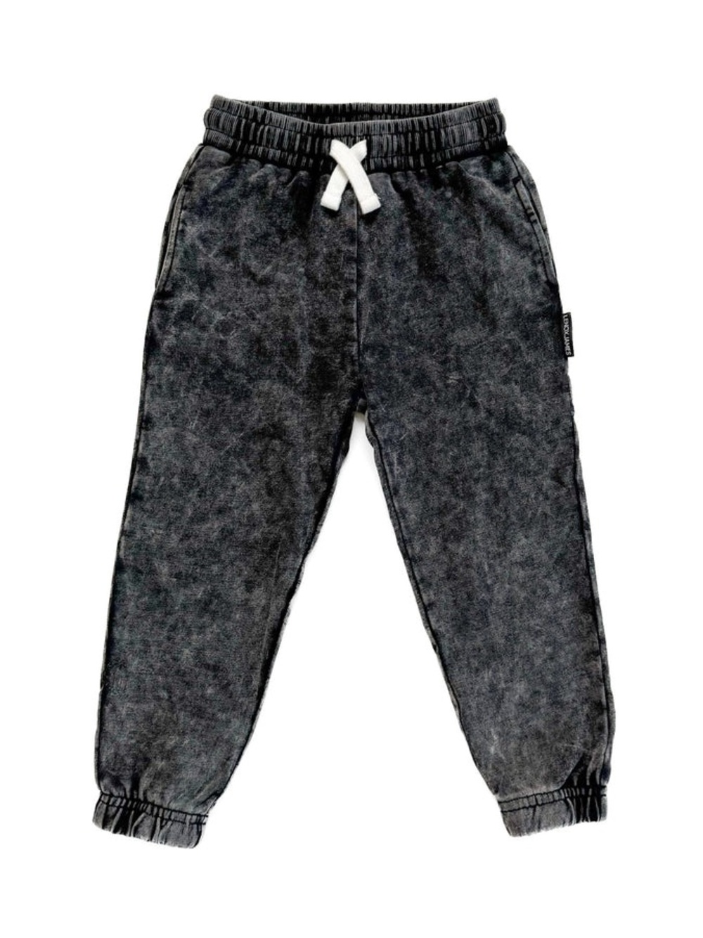 Lenox James Acid Wash Black Charcoal Jogger Sweatpants NWT Size 18-24m
